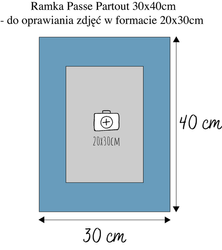 Rama Passe Partout z Białym Przekrojem